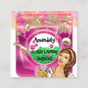 Waschmaschine - Reinigungsservice QR-Logo Quadratische Visitenkarte