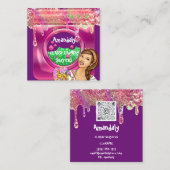 Waschmaschine Zuhause Reinigung QR-Code Haushaltsh Quadratische Visitenkarte (Vorne/Hinten)