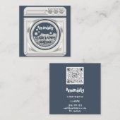 Waschmaschine Zuhause Reinigung QR-Code-Logo Quadratische Visitenkarte (Vorne/Hinten)