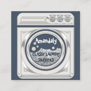Waschmaschine Zuhause Reinigung QR-Code-Logo Quadratische Visitenkarte
