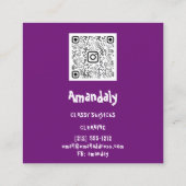 Waschmaschine Zuhause Reinigung QR-Code Rosa Quadratische Visitenkarte (Rückseite)