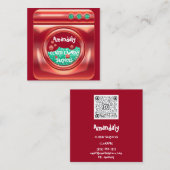 Waschmaschine Zuhause Reinigung QR-Code Rot Quadratische Visitenkarte (Vorne/Hinten)