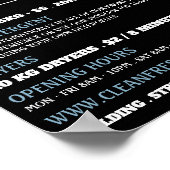 Waschmaschinen, Waschsalon, Reinigungsservice Poster (Ecke)