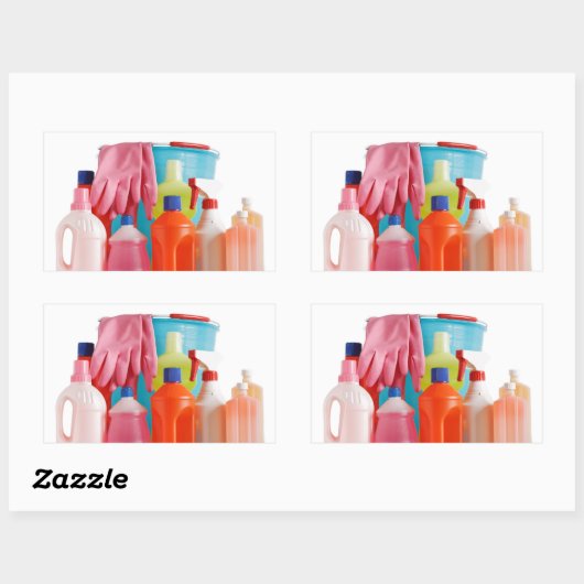 Waschmittel und Eimer Rechteckiger Aufkleber (Blatt)