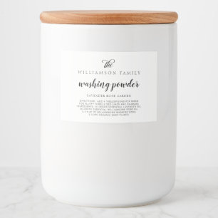 Waschpulver Schwarz-Weiß-Produktspeicheretikett Lebensmitteletikett