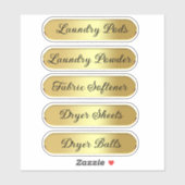 Waschraum 5 personalisierte Organisation Gold Aufkleber (Blatt)