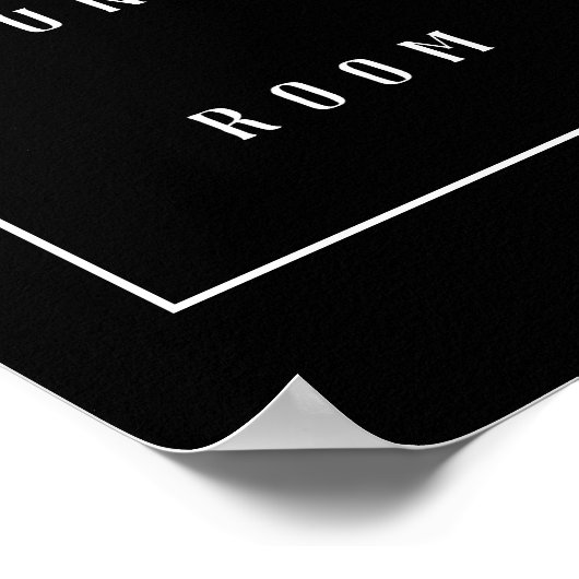 Waschraum Monochrome Minimalistische Typografie Poster (Ecke)