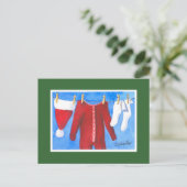 Waschsalon des Weihnachtsmanns Feiertagspostkarte (Stehend Vorderseite)