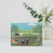 Waschtag in den Fünfzigern Postkarte (Stehend Vorderseite)