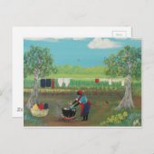 Waschtag in den Fünfzigern Postkarte (Vorne/Hinten)