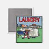 Waschtag Wäsche Vintag Magnet (Vorderseite/Rückseite)