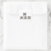 WASD-Aufkleber - Retro-Tastatur Quadratischer Aufkleber (Tasche)