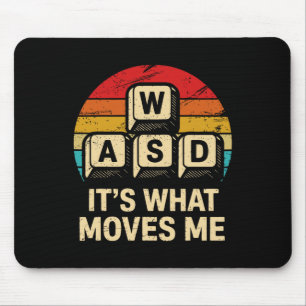 Wasd Es Ist Was Mich Bewegt Lustiger Retro PC-Spie Mousepad