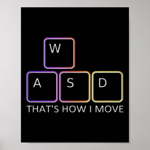 Wasd Gaming Design - Ikonische PC-Gamer-Tastaturgr Poster