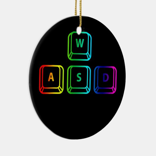 WASD Keyboard Keys Computer Gamer PC Gaming Keramik Ornament (Rechts)