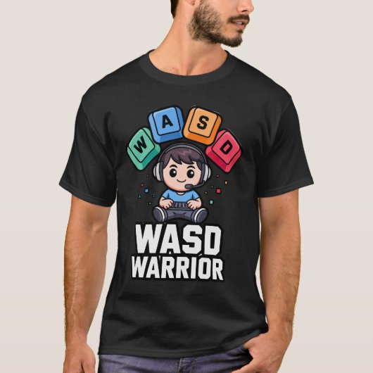 WASD Krieger PC Gamer T-Shirts für Gaming (Vorderseite)