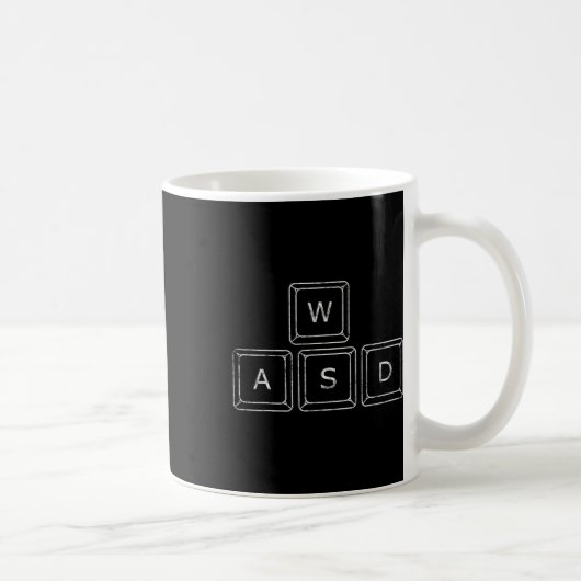 Wasd PC-Gamer-Tasten Computer-Gaming-Geschenk Kaffeetasse (Rechts)