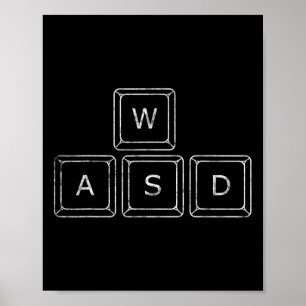 Wasd PC-Gamer-Tasten Computer-Gaming-Geschenk Poster