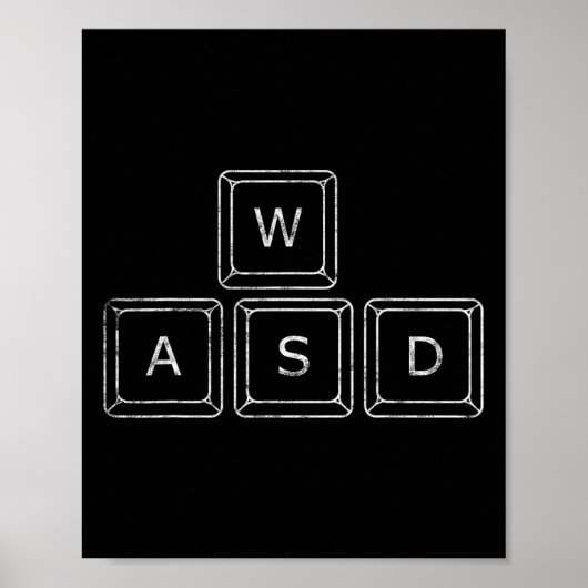 Wasd PC-Gamer-Tasten Computer-Gaming-Geschenk Poster (Vorne)