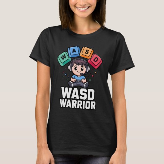 WASD Warrior PC Gamer Tshirts for Gaming (Vorderseite)