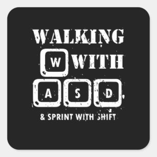 WASD - Wenn Sie wissen, kennen Sie den Gamer-Stick Quadratischer Aufkleber