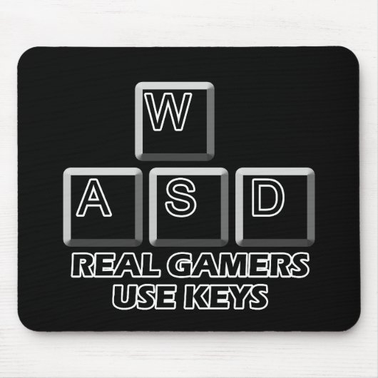 WASD - Wirkliche Gamers-Gebrauchs-Schlüssel Mousepad (Vorne)