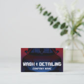 Wash & Auto Detection Blue Modern Business Card Visitenkarte (Stehend Vorderseite)