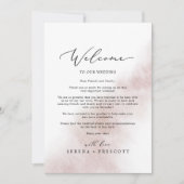 Wash Blush Willkommensbrief & Unterkunft (Vorderseite)