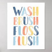 Wash Brush Floss Blush Farbenfrohe Badewanne Poste Poster (Vorne)