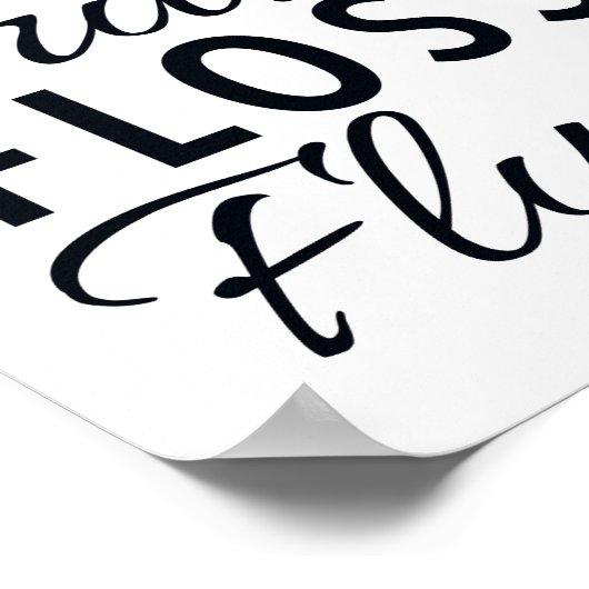 WASH BRUSH FLOSS FLUSH Badezimmer Zeichen Poster (Ecke)