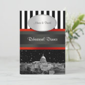 Wash DC Skyline Blk Whisky P Probe Dinner Einladung (Stehend Vorderseite)