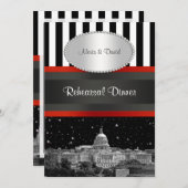 Wash DC Skyline Blk Whisky P Probe Dinner Einladung (Vorne/Hinten)