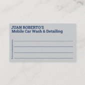 Wash & Detailing für Kraftfahrzeuge - Druckwaschmi Visitenkarte (Rückseite)