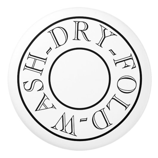 WASH DRY FOLD - Waschkügelknopf Keramik Keramikknauf (Vorderseite)