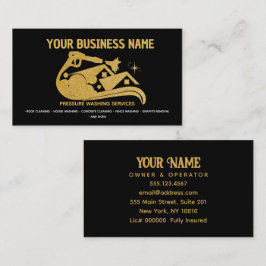 Wash-Fenster für den Power mit schwarzem und golde Visitenkarte