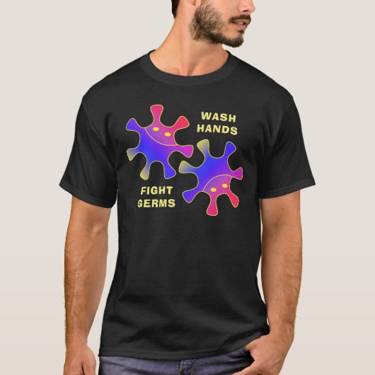 Wash-Hände kämpfen Germe Funny Viral Bugs T-Shirt (Vorderseite)