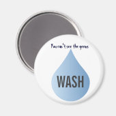 WASH hands blue rain drop clean water magnet (Vorderseite/Rückseite)