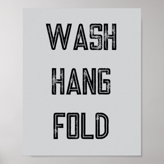Wash Hang Fold Wäsche Routine Poster (Vorne)