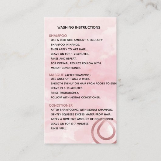 Wash Visitenkarte (Rückseite)