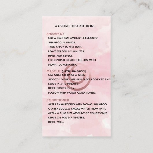 Wash Visitenkarte (Rückseite)