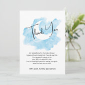 Wash Watercolor Celestial Flat Danke Karte (Stehend Vorderseite)