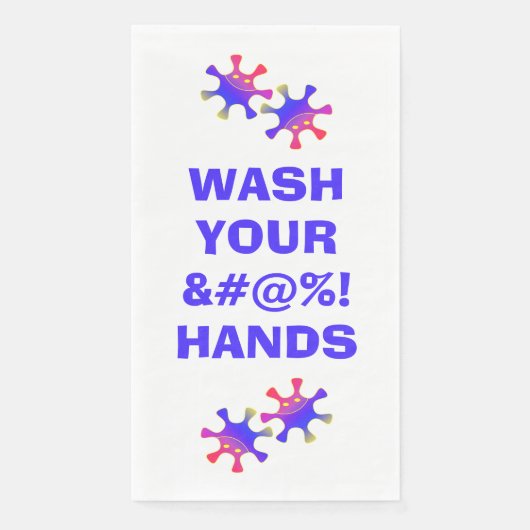 Wash Your &#%! Hände Funny Germ Warning Serviette (Vorderseite)