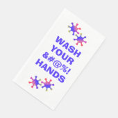 Wash Your &#%! Hände Funny Germ Warning Serviette (Ecke)