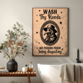 Wash your Hands oder Perish Funny Bathroom Art Poster