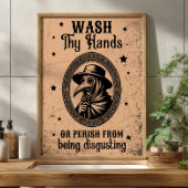 Wash your Hands oder Perish Funny Bathroom Art Poster