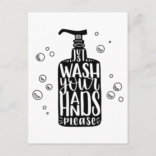 Wash Your Hands Please Postkarte (Vorderseite)