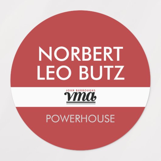 Washable Waterproof Sticker Label Black Red White (Design 2)