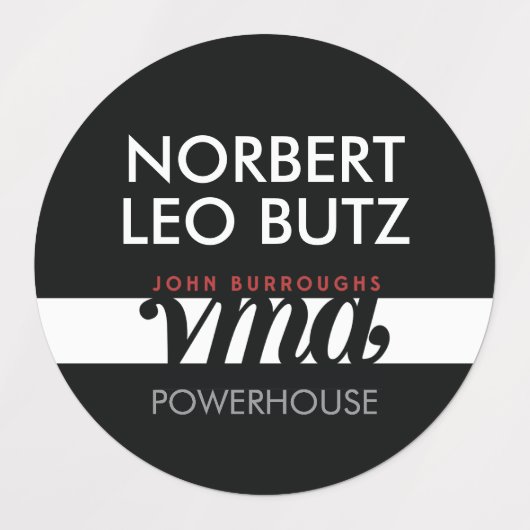 Washable Waterproof Sticker Label Black Red White (Design 1)