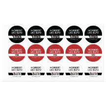 Washable Waterproof Sticker Label Black Red White