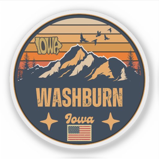 Washburn, Iowa Aufkleber (Vorderseite)